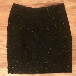 NWOT Newport News Black Sequin Skirt